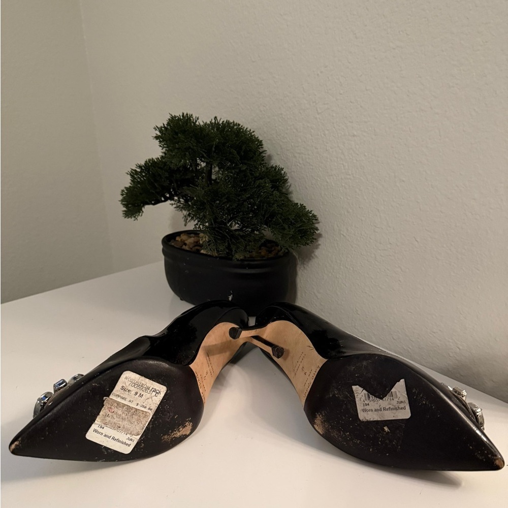Kate Spade Black Heels with Crystal Embellishments - Picture 2 of 7